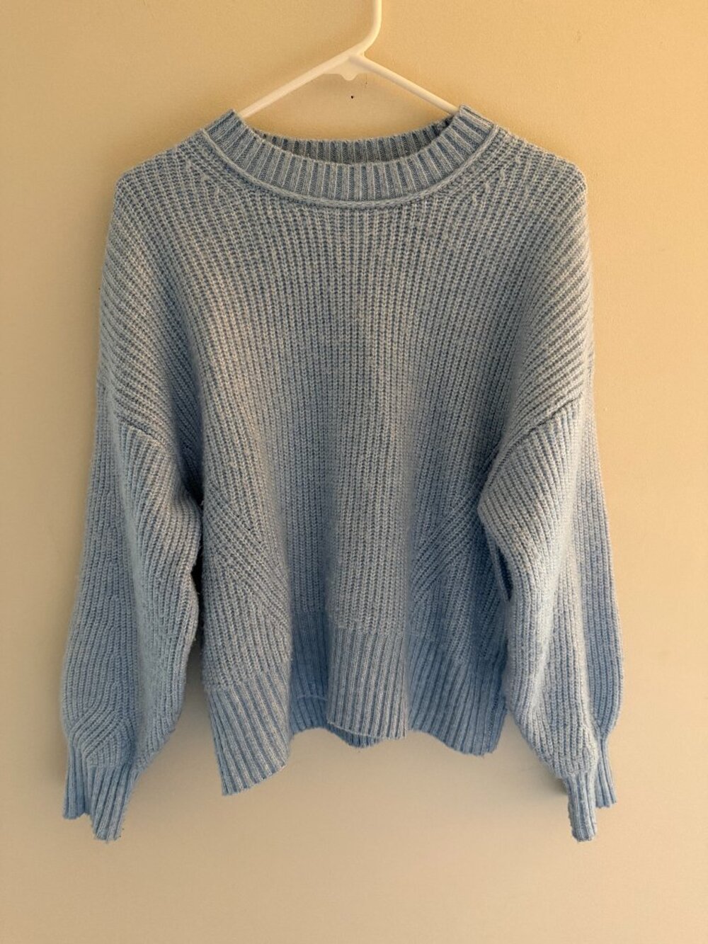 Time and Tru Blue Chunky Knit Oversized Crewneck Sweater Size L